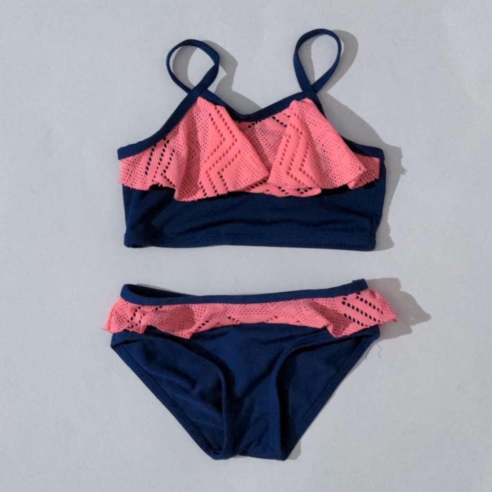 2T Blue & Neon Pink Platinum Bikini Girl